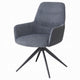 Husti Armchair Set of 2 | Gray Fabric & Faux Leather | Black Iron Star Base