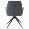 Husti Armchair Set of 2 | Gray Fabric & Faux Leather | Black Iron Star Base