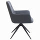 Husti Armchair Set of 2 | Gray Fabric & Faux Leather | Black Iron Star Base