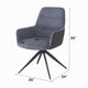 Husti Armchair Set of 2 | Gray Fabric & Faux Leather | Black Iron Star Base