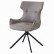 Mita Swivel Wingback Side Chair Set of 2 | Tufted Faux Leather | Black Metal