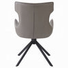 Mita Swivel Wingback Side Chair Set of 2 | Tufted Faux Leather | Black Metal