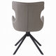 Mita Swivel Wingback Side Chair Set of 2 | Tufted Faux Leather | Black Metal