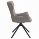 Mita Swivel Wingback Side Chair Set of 2 | Tufted Faux Leather | Black Metal