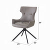 Mita Swivel Wingback Side Chair Set of 2 | Tufted Faux Leather | Black Metal