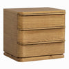 Sery 3 Drawer Nightstand | Minimalist Lip Handles | Oak Brown Wood 26"