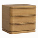 Sery 3 Drawer Nightstand | Minimalist Lip Handles | Oak Brown Wood 26"