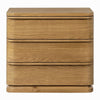 Sery 3 Drawer Nightstand | Minimalist Lip Handles | Oak Brown Wood 26"