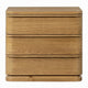 Sery 3 Drawer Nightstand | Minimalist Lip Handles | Oak Brown Wood 26"