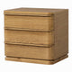 Sery 3 Drawer Nightstand | Minimalist Lip Handles | Oak Brown Wood 26"