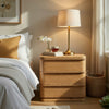 Sery 3 Drawer Nightstand | Minimalist Lip Handles | Oak Brown Wood 26"