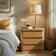 Sery 3 Drawer Nightstand | Minimalist Lip Handles | Oak Brown Wood 26"
