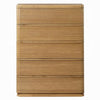 Sery Tall Dresser Chest | 5 Drawers Minimalist Lip Handles | Oak Brown Wood