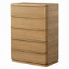 Sery Tall Dresser Chest | 5 Drawers Minimalist Lip Handles | Oak Brown Wood