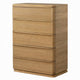 Sery Tall Dresser Chest | 5 Drawers Minimalist Lip Handles | Oak Brown Wood
