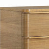 Sery Tall Dresser Chest | 5 Drawers Minimalist Lip Handles | Oak Brown Wood