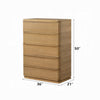 Sery Tall Dresser Chest | 5 Drawers Minimalist Lip Handles | Oak Brown Wood