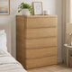 Sery Tall Dresser Chest | 5 Drawers Minimalist Lip Handles | Oak Brown Wood