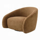 Sery Swivel Barrel Chair | Foam Padded Chocolate Brown Suede Upholstery