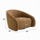 Sery Swivel Barrel Chair | Foam Padded Chocolate Brown Suede Upholstery