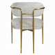 Ayan Accent Club Chair Set of 2 | Curved Foam Beige Chenille | Gold Metal