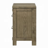 Cera Nightstand | 2 Drawers Bronze Handles | Antique White Oak Tone Wood