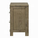 Cera Nightstand | 2 Drawers Bronze Handles | Antique White Oak Tone Wood