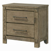 Cera Nightstand | 2 Drawers Bronze Handles | Antique White Oak Tone Wood