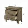 Cera Nightstand | 2 Drawers Bronze Handles | Antique White Oak Tone Wood