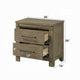 Cera Nightstand | 2 Drawers Bronze Handles | Antique White Oak Tone Wood