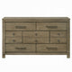 Cera Wide Dresser | 7 Drawers | Bronze Handles | Antique White Oak Tone Wood