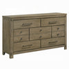 Cera Wide Dresser | 7 Drawers | Bronze Handles | Antique White Oak Tone Wood