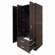 Leh 3 Door Wardrobe Closet with 2 Drawers | Dark Espresso Brown Wood | 72"