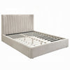 Seh Queen Size Platform Bed | Plush Beige Linen Upholstery | Low profile