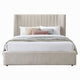 Seh Queen Size Platform Bed | Plush Beige Linen Upholstery | Low profile