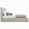 Seh Queen Size Platform Bed | Plush Beige Linen Upholstery | Low profile