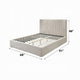 Seh Queen Size Platform Bed | Plush Beige Linen Upholstery | Low profile