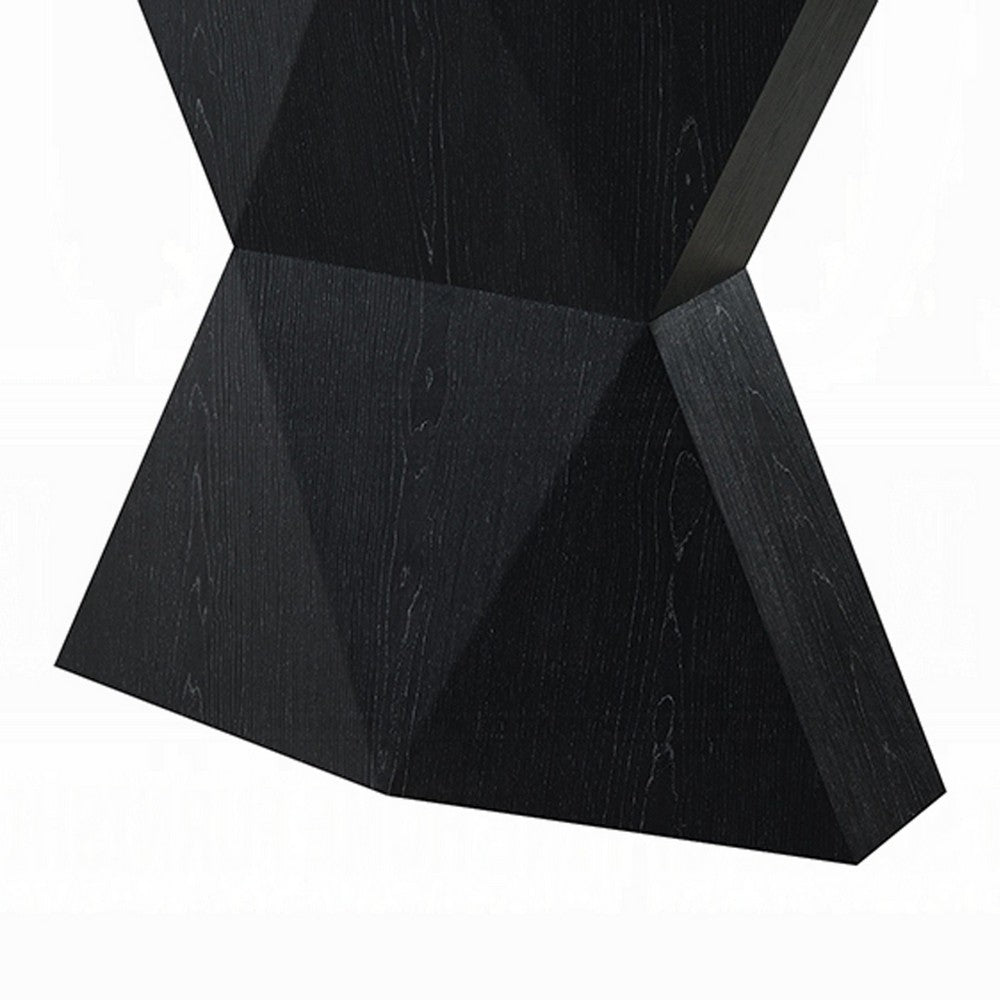 Kia Sofa Console Table | 47" Top | Geometric Pedestal Base | Black