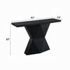 Kia Sofa Console Table | 47" Top | Geometric Pedestal Base | Black