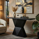 Kia Sofa Console Table | 47" Top | Geometric Pedestal Base | Black