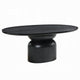 Kiri Dining Table | 78" Ash Black Oval | Sculptural Pedestal Base