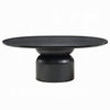 Kiri Dining Table | 78" Ash Black Oval | Sculptural Pedestal Base