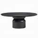 Kiri Dining Table | 78" Ash Black Oval | Sculptural Pedestal Base