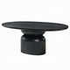 Kiri Dining Table | 78" Ash Black Oval | Sculptural Pedestal Base