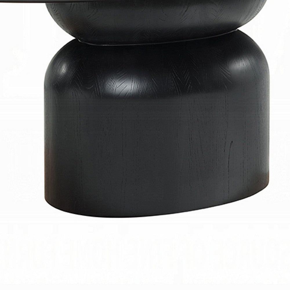 Kiri Dining Table | 78" Ash Black Oval | Sculptural Pedestal Base
