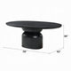 Kiri Dining Table | 78" Ash Black Oval | Sculptural Pedestal Base