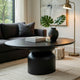 Kiri Dining Table | 78" Ash Black Oval | Sculptural Pedestal Base