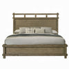 Cera Queen Size Bed | Panel Headboard with Top Rails | Antique Oak Brown