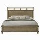 Cera Queen Size Bed | Panel Headboard with Top Rails | Antique Oak Brown