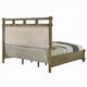 Cera Queen Size Bed | Panel Headboard with Top Rails | Antique Oak Brown